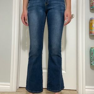 low rise flare jeans